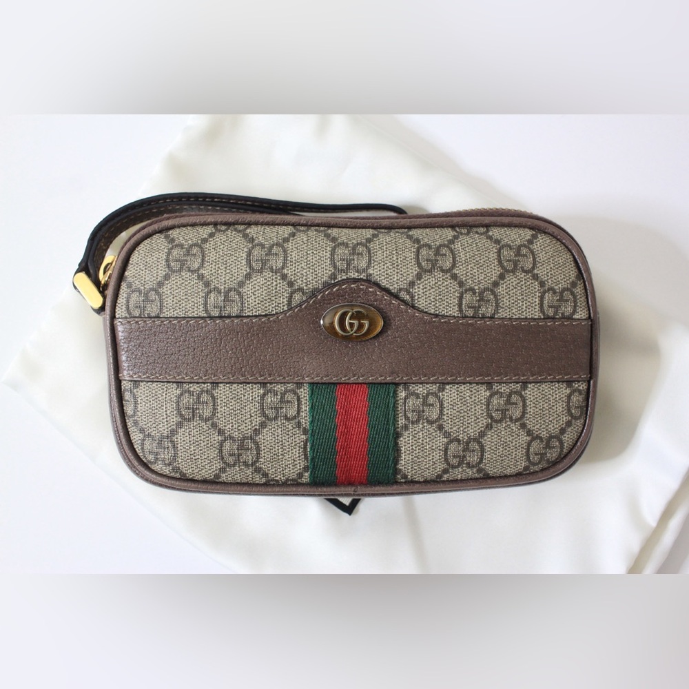 Gucci Ophidia GG Supreme Phone Case Wristlet